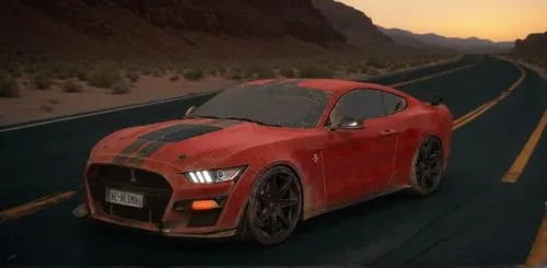 Abandoned desert highway, dry heat, unreal engine, realistic, ,the red mustang is driving down a wide open road,cliffjumper,zagato,nissan gtr,deserticola,3d car wallpaper,gumpert,elektrocar,bugatti,ir