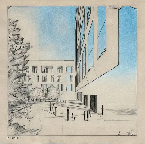 Life, people, colors, blue sky, trees, ,post-it note,post-it,block of flats,office buildings,brutalist architecture,dormitory,postit,real-estate,buildings,berlin center,apartments,framing square,hyatt