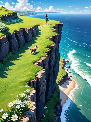 cliffs ocean,cliffs,the cliffs,fantasy landscape,cliff top,cliff coast,world digital painting,cliff,limestone cliff,landscape background,easter islands,easter island,pancake rocks,an island far away landscape,beautiful landscape,high landscape,coastal landscape,cliff beach,full hd wallpaper,dolphin coast,Anime,Anime,General