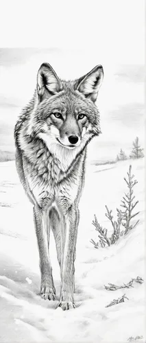 lynx,bobcat,vulpes vulpes,pencil drawing,fox,coyote,snow drawing,mountain lion,a fox,swift fox,felidae,south american gray fox,pencil drawings,snowshoe,redfox,reconstruction,christmas fox,canis lupus,pencil art,winter animals,Illustration,Black and White,Black and White 30