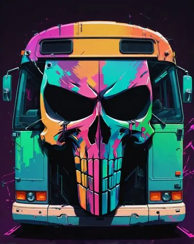 day of the dead truck,skull racing,bus,cybertruck,skulls,halloween truck,80's design,vwbus,skull allover,van,skull mask,day of the dead icons,vw bus,sugar skull,city bus,vanagon,abandoned bus,crossbones,vector graphic,vector illustration,Conceptual Art,Daily,Daily 21