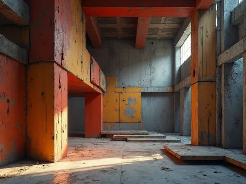 majdanek,empty interior,dojo,fabrik,kundig,abandoned room,cosmodrome,3d render,abandoned building,abandoned school,meditrust,warehouse,urbex,bunker,container,metal rust,confinement,industrial ruin,empty hall,concrete,Photography,General,Realistic