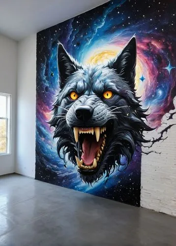 wall art,wall decoration,constellation wolf,graffiti art,wall decor,wall paint,wall painting,wolves,wall sticker,cat vector,great room,the wolf pit,streetart,howl,mural,howling wolf,large space,house wall,gray cat,wolf,Conceptual Art,Graffiti Art,Graffiti Art 02