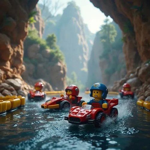 lego background,boat rapids,pedalos,canyoneering,white water inflatables,rafting,Photography,General,Cinematic