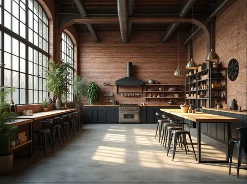 loft,officine,tile kitchen,chefs kitchen,schoolroom,industrial design,kitchen interior,kitchens,brewhouse,kitchen design,schoolrooms,lofts,danish furniture,vintage kitchen,kitchen,workbenches,greenhaus,taproom,the kitchen,servery,Photography,General,Realistic