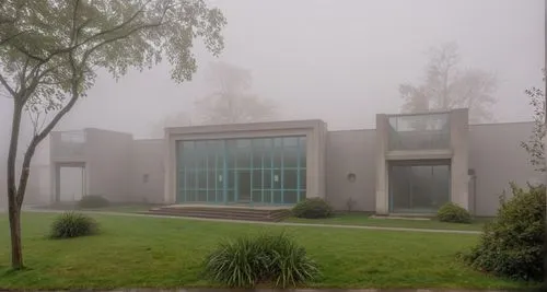 modern house,eisenman,foggy day,bendemeer estates,gemeentemuseum,haar,emission fog,niebla,neblina,modern architecture,residential house,contemporary,hejduk,villa,cube house,mid century house,morning m