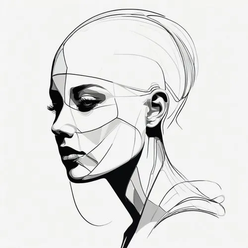 drawing mannequin,skull drawing,human head,contour,head woman,fashion illustration,line drawing,woman face,woman's face,stylised,scull,digital illustration,sculpt,scribble lines,digital drawing,skull illustration,game drawing,figure drawing,illustrator,biomechanical,Unique,Paper Cuts,Paper Cuts 01
