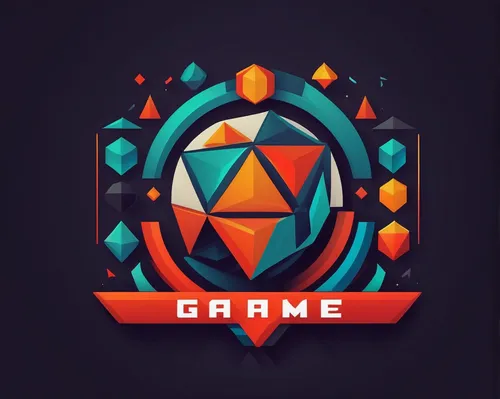 Craft a minimalist game logo using geometric shapes.,game illustration,mobile video game vector background,collected game assets,game light,dribbble icon,game art,game drawing,game blocks,cubes games,