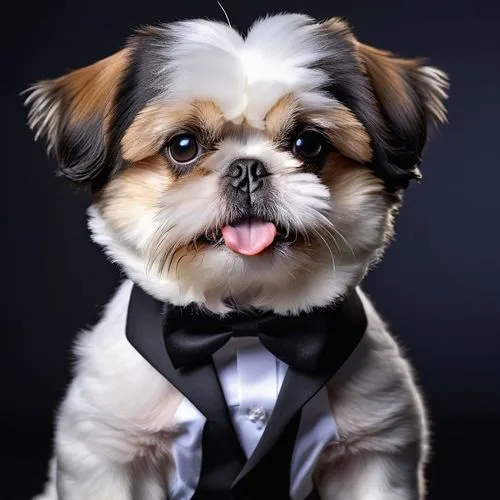 shih tzu,tuxedoed,formal guy,bow tie,dapper,cute tie,pekinese,tuxedoes,cavalier king charles spaniel,businessman,cute puppy,tuxedo,edgar,shih poo,tuxis,huichon,shih,yorkshire terrier,biewer yorkshire terrier,debonair,Photography,General,Realistic