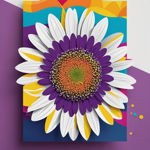 Compose a cheerful and lively poster using daisy clipart to promote a music festival.,floral greeting card,flowers png,mandala flower illustration,scrapbook flowers,greeting card,greeting cards,colorf