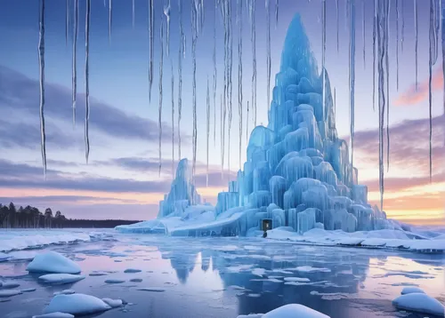 Imagine a futuristic world where ice rain is a common occurrence and write a news article about its impact on society.,ice castle,ice landscape,ice wall,water glace,frozen ice,ice planet,ice crystal,i