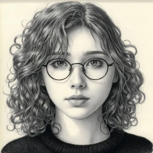 girl portrait,hermione,portrait of a girl,girl drawing,kochiyama,artist portrait,Illustration,Black and White,Black and White 13