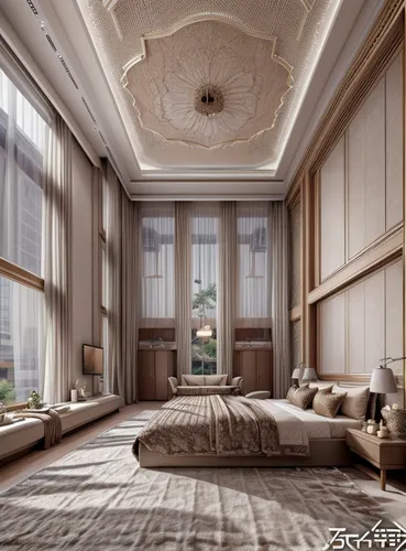 sleeping room,ornate room,great room,luxury home interior,modern room,3d rendering,bedroom,penthouse apartment,interior design,livingroom,interior decoration,living room,an apartment,japanese-style room,rooms,danish room,window treatment,apartment,room divider,sitting room