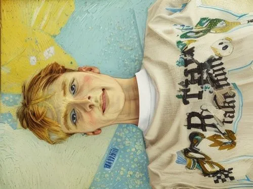 Van Gogh painted the portrait,vincent van gough,child portrait,girl-in-pop-art,vintage boy,george russell,young man,the blonde in the river,orlovsky,self-portrait,swimmer,rivers,girl in t-shirt,photo 