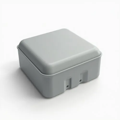 一个正方形的电池盒，时尚现代的造型，白色背景,an image of an electronic enclosure for the electronics,ouya,fidget cube,maaouya,butter dish,battery icon,savings box