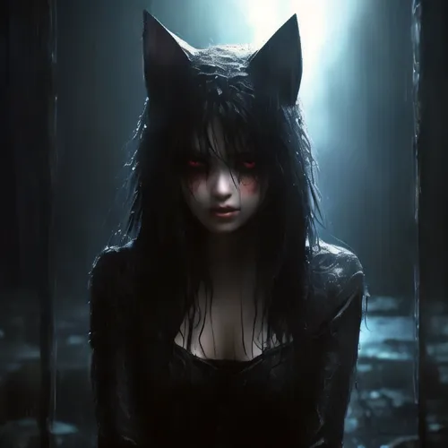 black cat,huntress,black shepherd,fox in the rain,gothic woman,kitsune,feline,dark art,feral,schipperke,gothic portrait,wolf,werewolf,feline look,halloween black cat,dark gothic mood,croft,howling wol