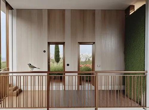 this home features vertical wood planks and doors,wooden stair railing,balustrades,balustraded,bamboo curtain,block balcony,slat window,Photography,General,Realistic