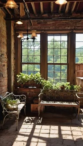 balcony garden,sunroom,kitchen garden,dandelion hall,roof garden,herbfarm,hanging plants,greenhouse,indoor,plants in pots,garden silhouettes,skylights,balcony plants,front porch,terrariums,appalachia,house plants,catskills,plants growing,under the roof,Illustration,American Style,American Style 05