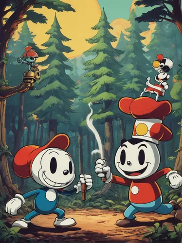 cartoon forest,toadstools,happy children playing in the forest,forest mushrooms,adventure game,stick children,stick kids,forest workers,toadstool,game illustration,mushroom island,mushrooms,haunted forest,game art,mushroom landscape,mushrooming,forest walk,hikers,game characters,cartoon video game background,Illustration,Retro,Retro 19