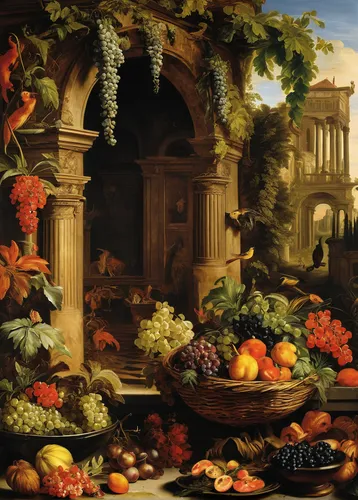 vegetables landscape,cornucopia,fruit market,autumn still life,vegetable market,greengrocer,grocer,fruits and vegetables,fruit stand,still-life,fruit vegetables,sicilian cuisine,market vegetables,cart of apples,basket of fruit,still life,autumn landscape,autumn fruits,mirepoix,fruit stands,Art,Classical Oil Painting,Classical Oil Painting 37