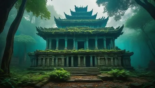 asian architecture,stone pagoda,thai temple,buddhist temple complex thailand,buddhist temple,cambodia,hanoi,ancient city,vietnam,shaoming,angkor,southeast asia,temple,tailandia,poseidons temple,sanctum,phnom,indonesia,emei,tempel,Conceptual Art,Oil color,Oil Color 06