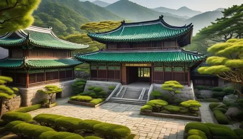 asian architecture,wudang,south korea,the golden pavilion,teahouses,golden pavilion,roof landscape,goryeo,teahouse,hanok,hanhwa,dongbuyeo,chuseok,gudeok,buddhist temple,qinshan,dojo,hyang garden,yunnan,hall of supreme harmony,Illustration,Retro,Retro 19