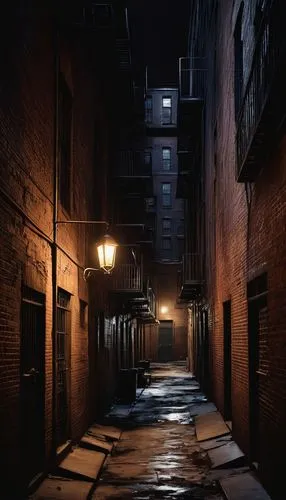 alleyway,alley,old linden alley,blind alley,narrow street,alley cat,rescue alley,laneway,medieval street,night scene,the cobbled streets,gas lamp,night image,greystreet,street canyon,the street,lamplighter,3d render,penumbra,street lights,Illustration,Retro,Retro 20