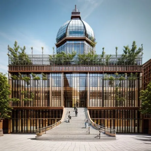 glass facade,archidaily,kirrarchitecture,the garden society of gothenburg,biotechnology research institute,garden of plants,hahnenfu greenhouse,botanical square frame,eco-construction,corten steel,maximilianeum,glass building,metal cladding,solar cell base,roof garden,chilehaus,school design,new building,glass facades,timber house,Architecture,Campus Building,European Traditional,Garden Traditional