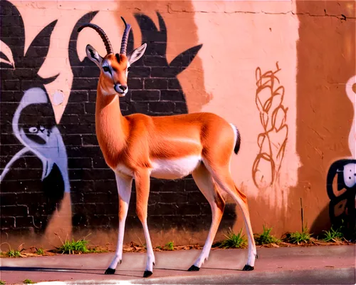 blackbuck,springbok,antelope,thomson's gazelle,gazelle,antelopes,gemsbok,gazelles,pronghorn,male deer,kudu,european deer,pere davids deer,kudu buck,hartebeest,giraffidae,goat-antelope,guanaco,common eland,young-deer,Conceptual Art,Graffiti Art,Graffiti Art 07