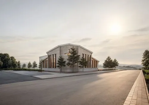 First-Person View, a red-brick cathedral on the side of the road, Spotlight, mir rendering,chancellery,regional parliament,archidaily,school design,tempodrom,supreme administrative court,new building,