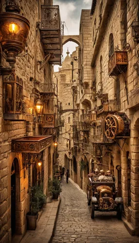 medieval street,souk madinat jumeirah,medieval town,old city,madinat jumeirah,damascus,gordes,jaffa,medieval architecture,jerusalem,lebanon,monastery israel,narrow street,the cobbled streets,bethlehem,souk,riad,holy land,stone houses,el jem,Illustration,Realistic Fantasy,Realistic Fantasy 13