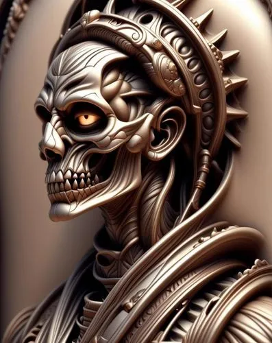 belt buckle,day of the dead frame,skeletonized,hunahpu,metal figure,metal embossing,award background,door knocker,raider,avp,shiny metal,shinnok,metalware,sculpt,skeletor,silverados,terminator,calavera,cinema 4d,pakal