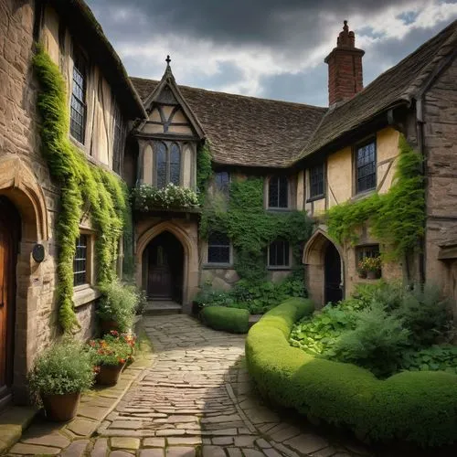 cotswolds,elizabethan manor house,cotswold,burford,crooked house,cotherstone,hidcote,witch's house,helmsley,inglaterra,england,oxfordshire,cottage garden,shire,angleterre,littlecote,dandelion hall,ewelme,stone houses,the threshold of the house,Illustration,Abstract Fantasy,Abstract Fantasy 16