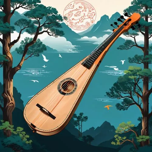 theorbo,sarangi,charango,bouzouki,nyckelharpa,tanpura,Unique,Design,Logo Design