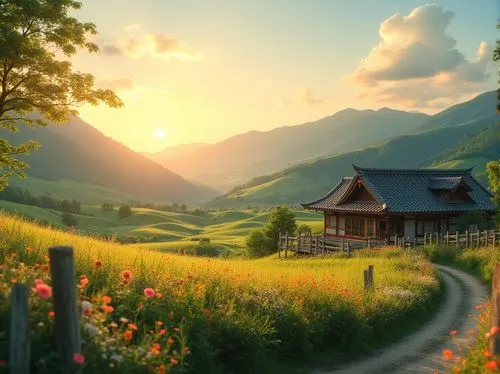 home landscape,meadow landscape,landscape background,countryside,beautiful landscape,summer meadow,mountain meadow,rural landscape,meadow,summer cottage,japan landscape,alpine landscape,green meadow,nature landscape,alpine meadow,mountain landscape,house in mountains,landscape nature,alpine pastures,mountain village,Photography,General,Realistic