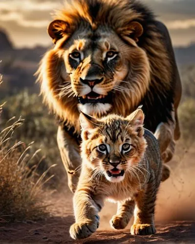 lion with cub,lion father,disneynature,lion children,two lion,lions couple,Photography,General,Fantasy