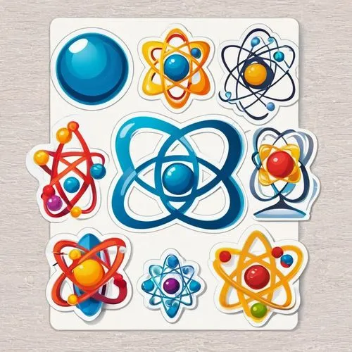 atom nucleus,atoms,atom,biosamples icon,nucleus,orbitals,molecules,five elements,atomic,clipart sticker,elements,playmat,electron,nucleoid,5 element,set of icons,stickers,isolated product image,benzene rings,pentagons,Unique,Design,Sticker