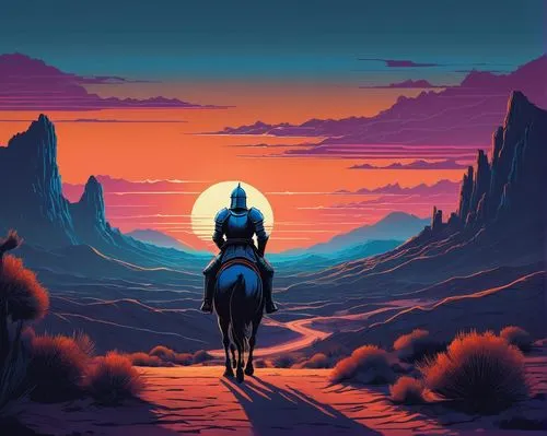 horseback,man and horses,horseman,western riding,caballo,rodeo,colorful horse,horseriding,westworld,vaquero,cowboy silhouettes,desert,epona,desert background,caminos,horseback riding,rdr,saddled,desert landscape,equine,Conceptual Art,Sci-Fi,Sci-Fi 12