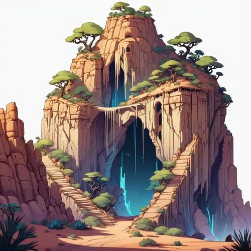 chasm,caves,canyon,cave,caverns,cartoon video game background,Illustration,Abstract Fantasy,Abstract Fantasy 11