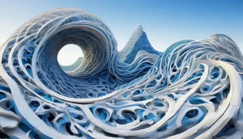 omnitruncated,ice landscape,mandelbulb,ice formations,undulated,strigulated,snow ring,fractal environment,torus,ice planet,fractalius,ice wall,interlacing,coiling,gradient mesh,ice castle,biomorphic,c