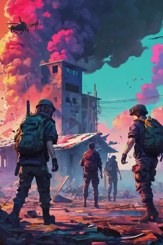 lost in war,game illustration,post apocalyptic,post-apocalyptic landscape,wasteland,post-apocalypse,apocalyptic,game art,apocalypse,war zone,battlefield,concept art,war,dystopia,dystopian,colorful city,world war,second world war,development concept,world digital painting,Conceptual Art,Daily,Daily 21