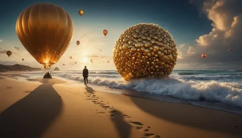 surrealism,hossein,gold and black balloons,photo manipulation,conceptual photography,photomanipulation,Photography,General,Fantasy