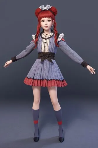 a very cute little doll dressed up as a girl,3d model,mmd,himiko,pamyu,derivable,dressup,Photography,General,Realistic