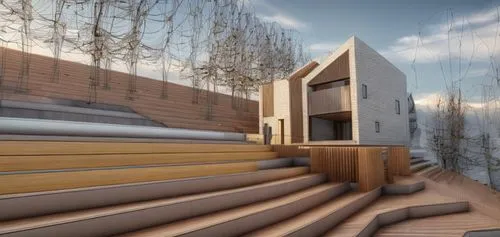 3d rendering,wooden decking,wooden sauna,timber house,dunes house,wood deck,wooden house,cubic house,inverted cottage,wood fence,wooden planks,wooden stairs,render,cube stilt houses,eco-construction,wooden construction,archidaily,decking,wooden houses,3d render,Common,Common,Natural