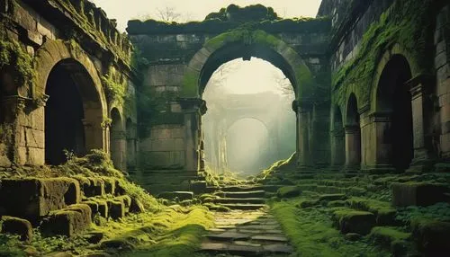 ancient ruins,ruins,ruinas,ancient city,moss landscape,raigad,the ruins of the,the mystical path,abandoned places,hall of the fallen,monasteries,ruine,archways,abandoned place,ruin,ancients,lost place,angkor thom,ancient buildings,the ancient world,Conceptual Art,Daily,Daily 20