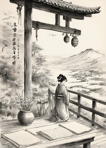 oriental painting,erhu,yi sun sin,tea ceremony,chinese art,luo han guo,tsukemono,junshan yinzhen,cool woodblock images,daitō-ryū aiki-jūjutsu,japanese shrine,tsukudani,shuanghuan noble,tai qi,japanese art,baihao yinzhen,pu'er tea,japanese lantern,sejong-ro,japanese garden ornament,Illustration,Paper based,Paper Based 30