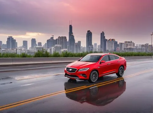 the sleek red and white car super modern line sports color plate gleams in the sunlight, its metallic exterior shining in the light. The metallic grille is smooth and polished, with a metallic finish.