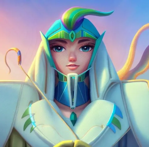 priestess,cleopatra,fantasy portrait,elza,elf,elven,tiki,sorceress,mezzelune,lily of the desert,violet head elf,mara,lily of the nile,navi,oracle girl,the enchantress,goddess of justice,arabian,summon