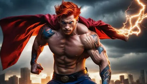 macniven,shatterstar,jace,sheamus,red super hero,god of thunder,superhero background,wightman,thunderer,hellstrom,superpowered,superboy,daken,super man,maedhros,thors,heroe,electrocutionist,deucalion,superheroic,Conceptual Art,Fantasy,Fantasy 31