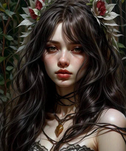 elven flower,fantasy portrait,faery,faerie,mystical portrait of a girl,girl in flowers,flower fairy,wilted,dryad,fantasy art,flora,flower girl,wreath of flowers,girl in a wreath,kahila garland-lily,beautiful girl with flowers,the enchantress,falling flowers,flower crown,wild flower